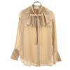 Silk Long Sleeve Blouse 4 Beige Shirt Women Used