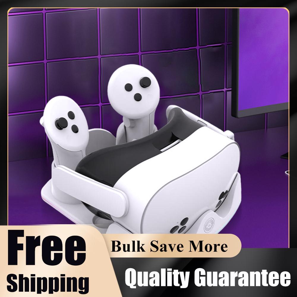 Зарядная док-станция для Meta Quest 3S VR Зарядная станция Подставка для дисплея гарнитуры и крепление контроллера для Meta Quest 3S/Quest 3/Quest 2