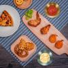 4pcs Gold color Stainless Steel Sauce Dishes – Appetizer & Spice Serving Set, Condiment Trays for Kitchen & Table