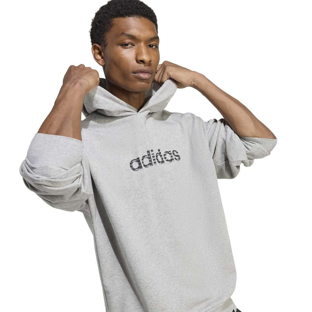 Толстовка с капюшоном LIN VL VT331 Средне-серый 4XL [Adidas] Мужская Меланж/Черный (KD9572)