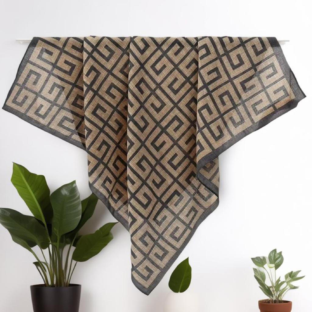 British high-end Sigong grid color matching horse cotton and linen silk scarf women's retro temperament printed scarf spring and autumn fashion scarf