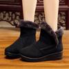 Flock Winter Warm Faux Fur Snow Fashion Solid Ankle Boots Casual Women Mother Flats Shoes Woman Winter Boots Women