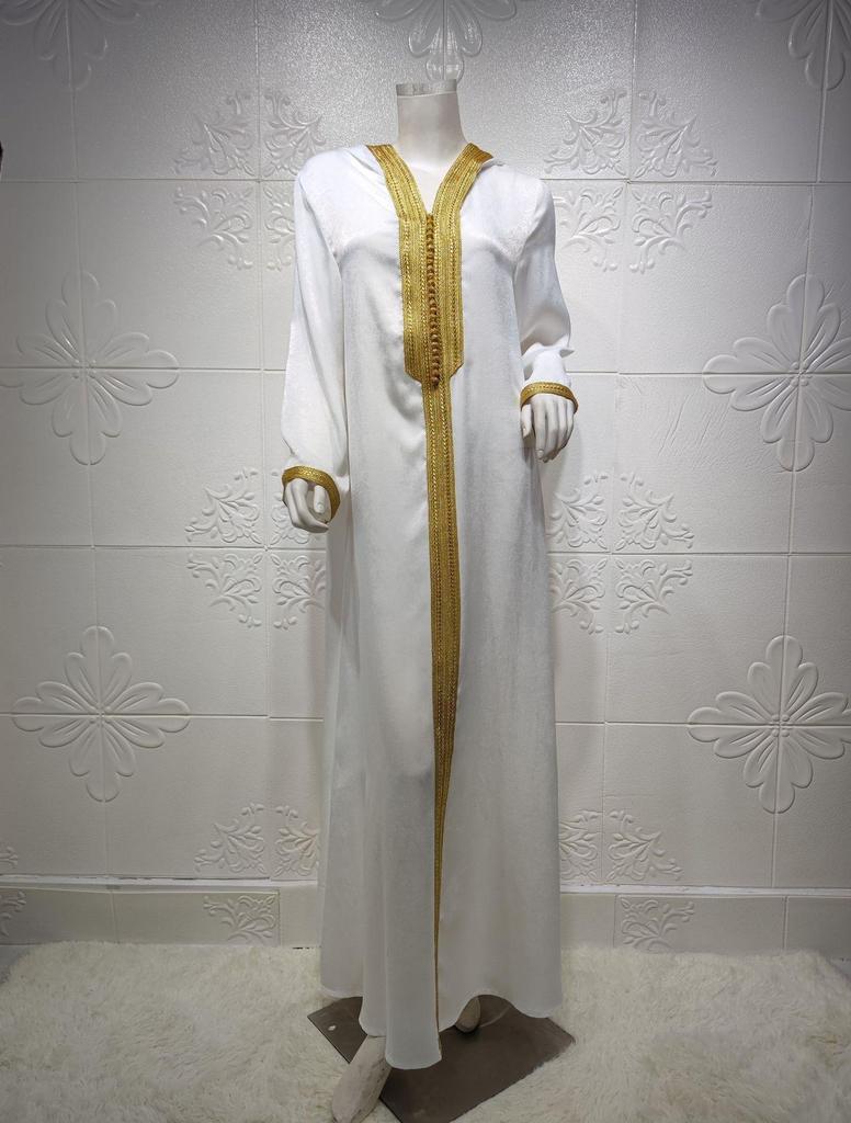 Мусульманская одежда Дубай шампанское с капюшоном кружевной замшевый халат мусульманский халат женский абайя