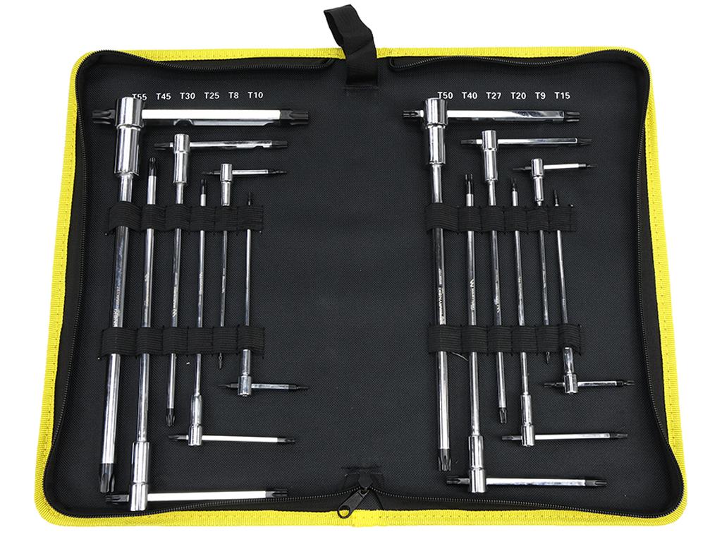 Set of TORX T-type star keys in a case, 12 pieces, Waryński