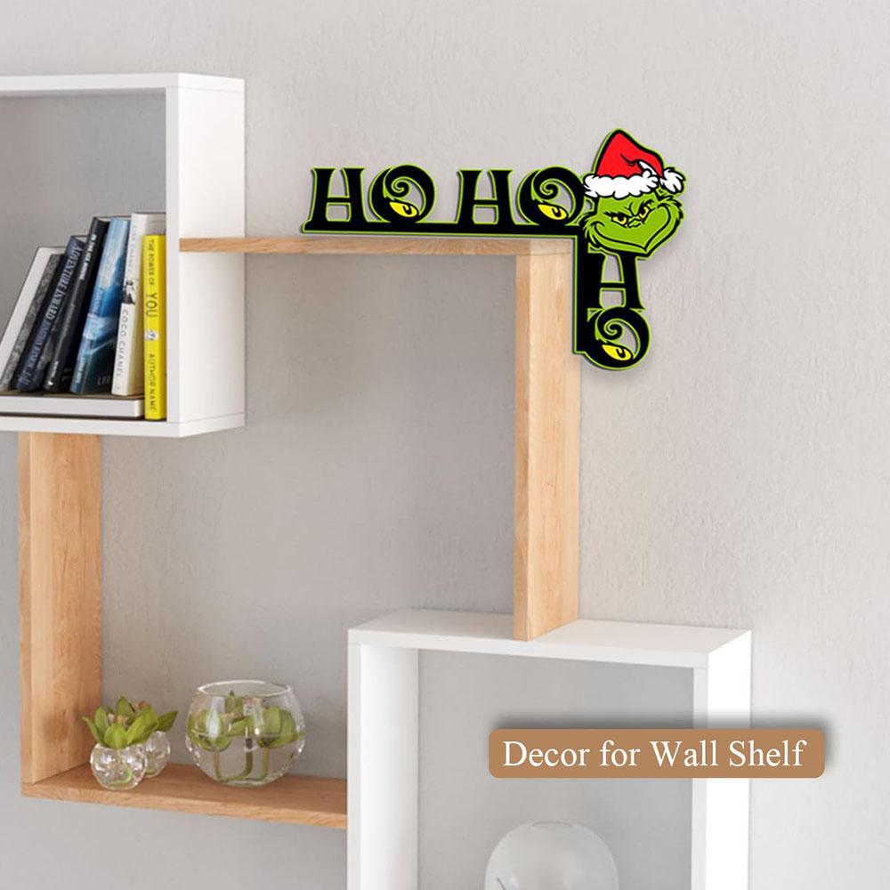 1x Забавный Гринч Рождественское украшение на дверной косяк Угловой декор Украшения Деревянная табличка