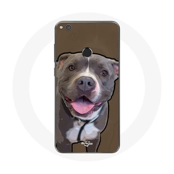 Case for Huawei P8 Lite 2017 Pitbull Dog White Gray