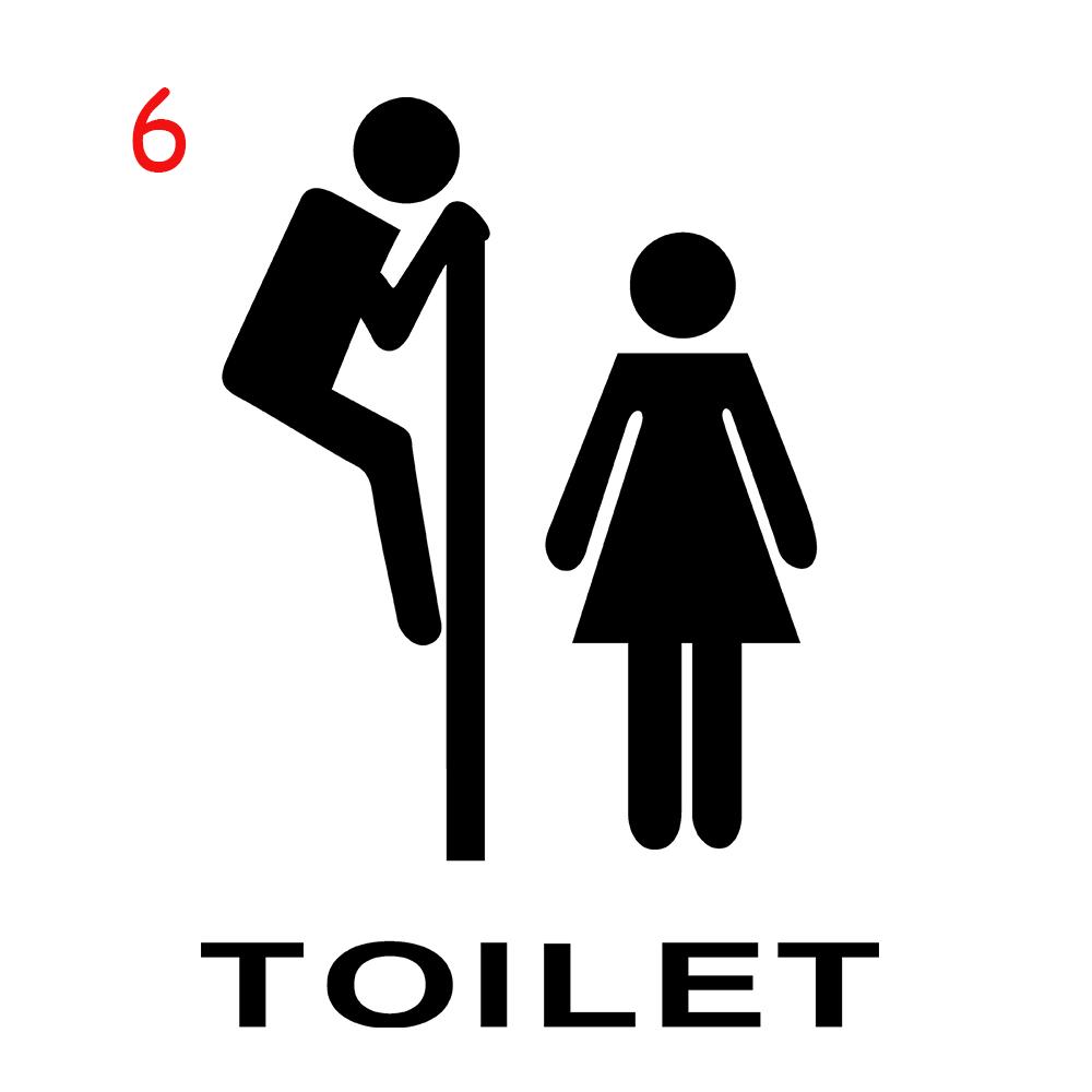 Removable 3D Toilet Entrance Sign Wall Stickers Funny Woman & Man WC Washroom Door Poster Mirror Surface Decal DIY Decor