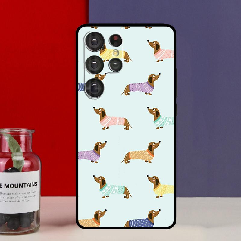 Чехол Funda с собакой таксой для Samsung Galaxy S25 Ultra S9 S10 S20 S21 FE S22 S23 Plus S24 Ultra