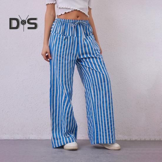 Женские длинные брюки с низкой посадкой, эластичной талией, регулируемыми шнурками, повседневными брюками с карманами, свободными широкими брюками