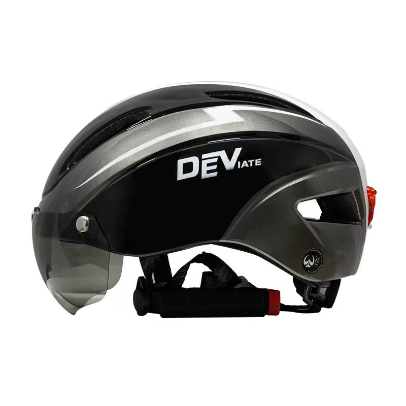 Mountain Bike Integrally Molded Helmet with Light Goggles Bicycle Cycling Helmet with Goggles Breathable Safety