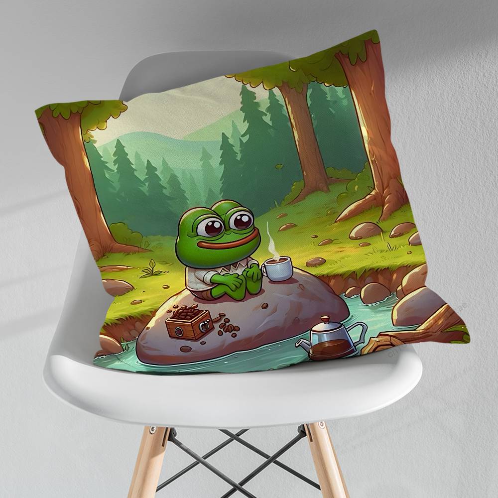 Funny Art PPepe The Frog Throw Pillow Case Living Room Sofa Cushion Cover For Home Bedroom Decoration Protector