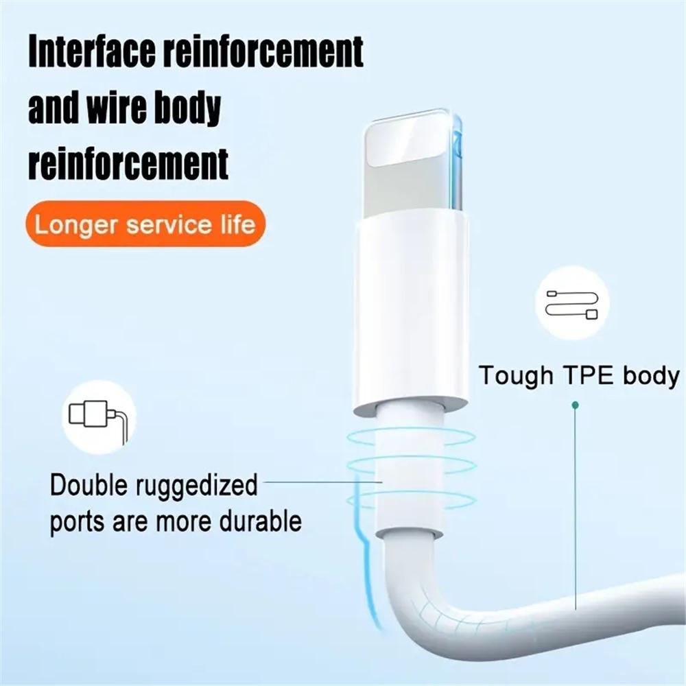 2M 6.6FT PD 20W Fast Charging Cable For iPhone 14 13 12 11 Pro Max Mini XS XR X MAX iPad 9 USB C Date Cable Charger Accessories