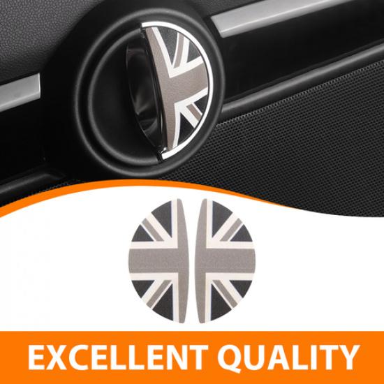 2PCS For MINI Cooper R55 R56 R57 Gray Union Jack 3D Car Door Handle Stickers