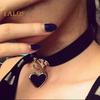 Женский воротник в стиле рок-панк, искусственная кожа, подвеска в форме сердца, регулируемая окружность, клубная вечеринка, косплей, реквизит, женское колье, ювелирные изделия