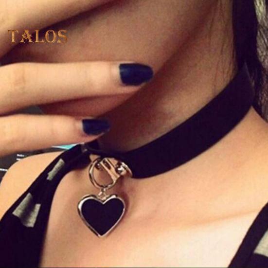 Женский воротник в стиле рок-панк, искусственная кожа, подвеска в форме сердца, регулируемая окружность, клубная вечеринка, косплей, реквизит, женское колье, ювелирные изделия