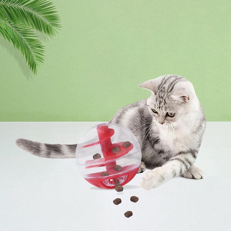 Кошка Утечка Еда Спиральный Шар Развивающие Игрушки Устойчивый к Укусам Тренировка Еда Игра Двойного Назначения Круглый Не Просыпающийся Веселая Еда Утечка Товары для Животных