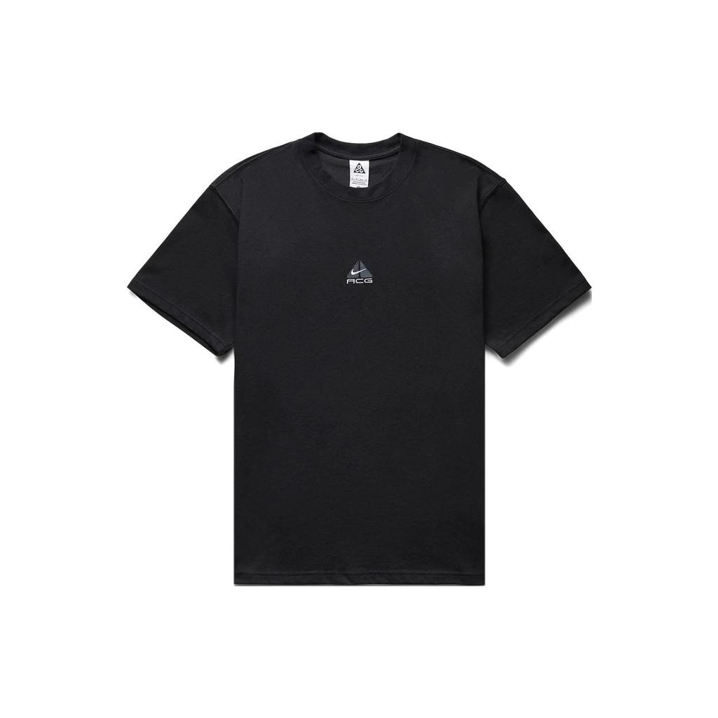 Nike Футболка свободного кроя с вышитым логотипом ACG и круглым вырезом с короткими рукавами, мужские топы, черные DQ1815-011