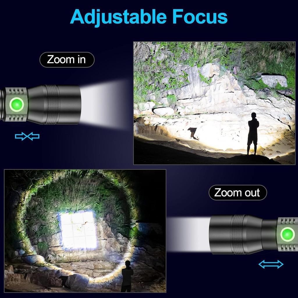 Мощный светодиодный перезаряжаемый USB COB рабочий 7 магнитов черный IPX7 2600 18650 масштабируемый карманный ручной яркий идеально подходит для ночи на открытом воздухе питания и бедствий