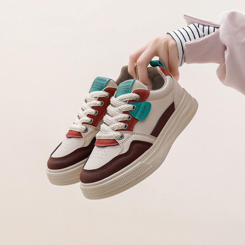 Весенние и осенние белые туфли корейской версии Ins для девушек-студенток, увеличивающие рост, спортивная обувь с толстой подошвой, повседневная обувь