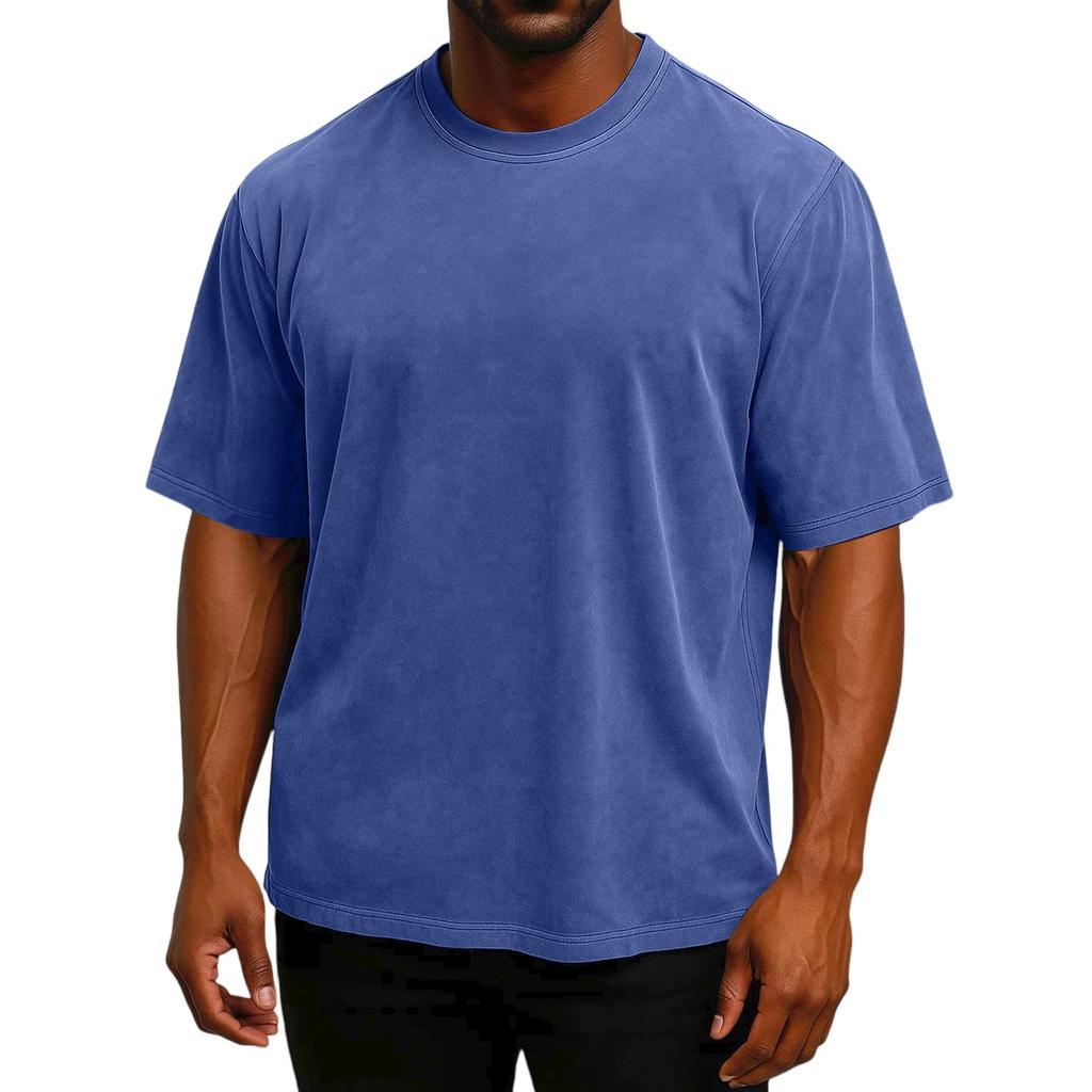 Мужская футболка с коротким рукавом, ретро, из хлопка, свободного кроя, с рукавом до локтя