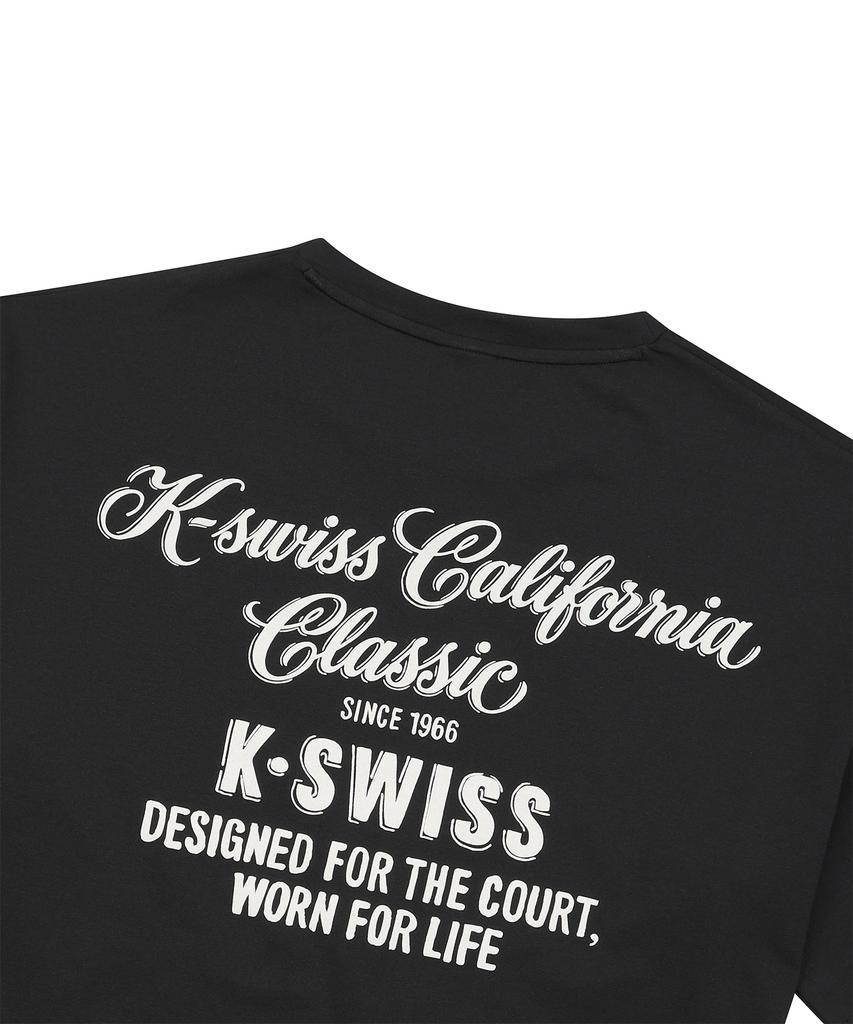 K-SWISS California Lettering Short Sleeve T-Shirt_1Kstsmv911Bk