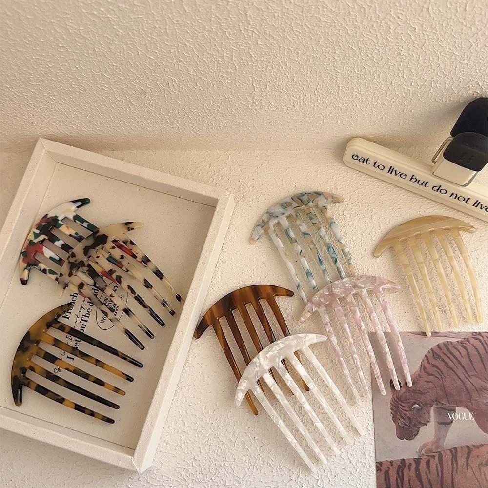 5 Teeth Acetate Hair Comb Anti-Static Styling Hair Brush Wide Teeth Hair Comb Hairdressing