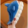 Winter Cartoon Shark Cotton Slippers Boys Indoor Soft Bottom Padded Warm Middle And Large Children Non-slip Children's Slippers