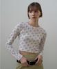 FROMWHERE Pattern Fitted Crew Neck T-Shirt Ivory