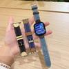 Подходит для Apple Watch Apple Watch 10-го поколения Американский Контрастный Деним Iwatch9876Se Кожаный Ремешок