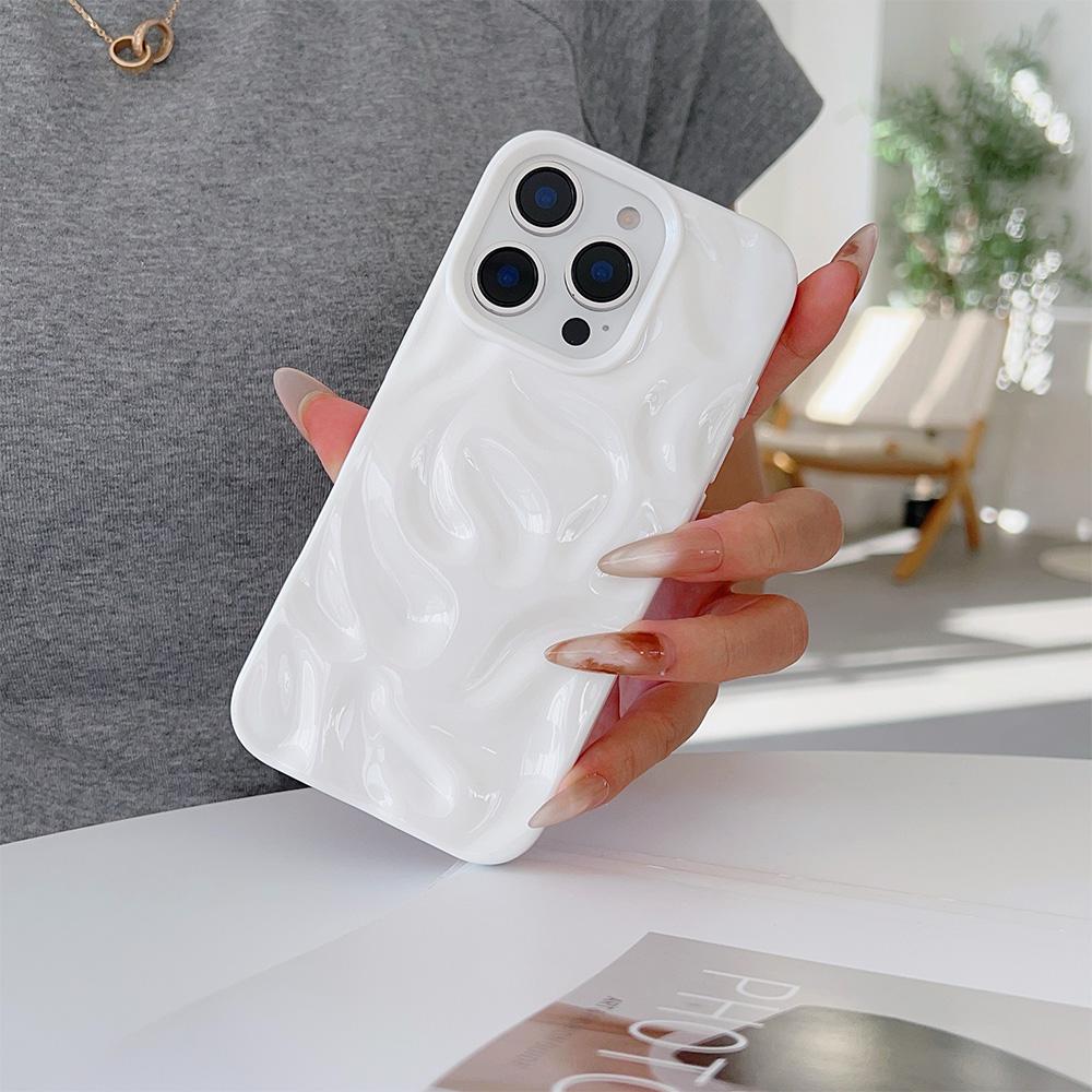 Прекрасные 3D чехлы для телефона с неровной складкой «Метеорит» для iPhone 17 16 15 14 Plus 13 12 11 Air Pro Max Ударопрочные Глянцевые Мягкие