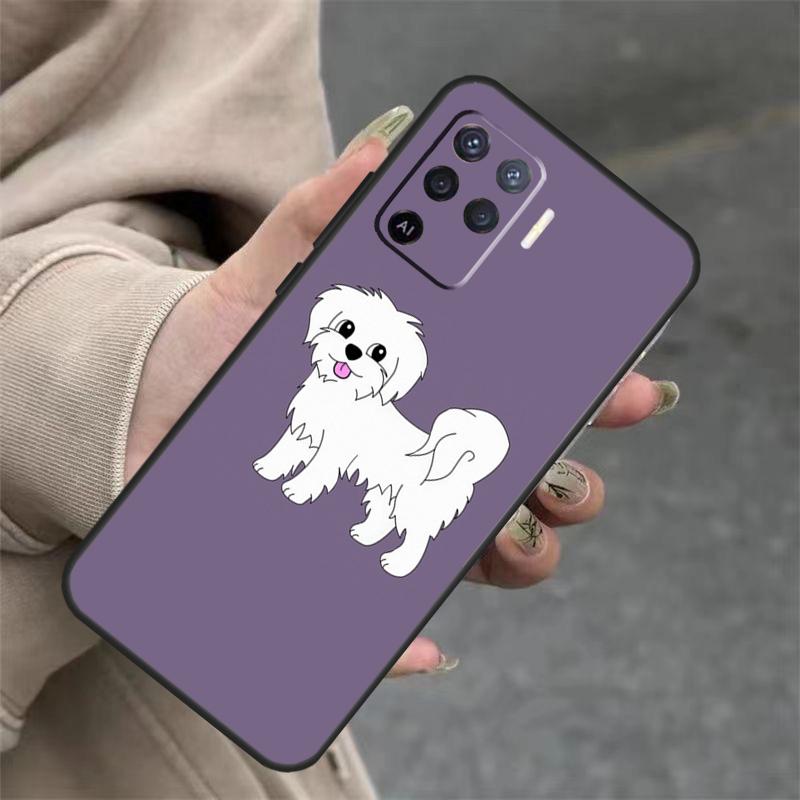 Maltese Dog Puppy For OPPO A53S A57S A54 A74 A94 A17 A77 A58 A78 A98 A5 A9 A96 A76 A16 A52 A72 A79 A15 Case
