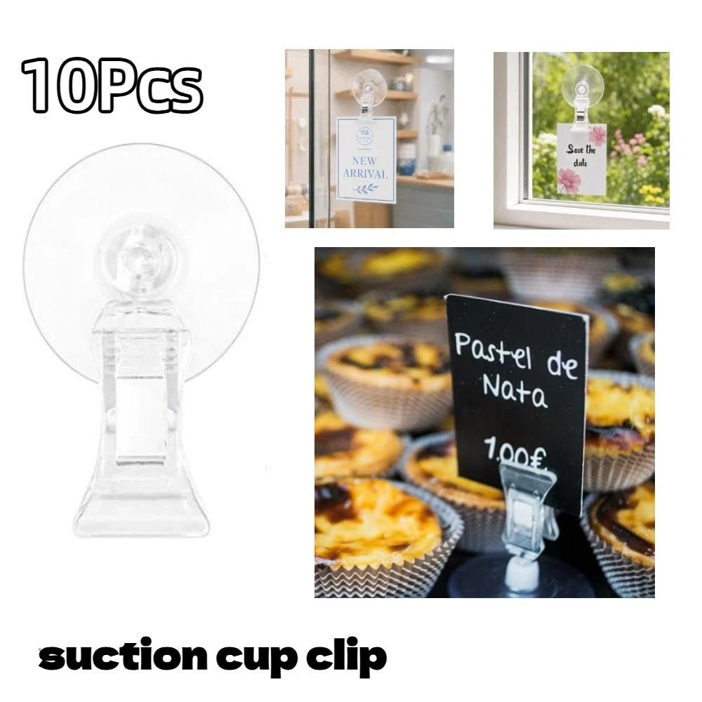 10Pcs 360° Rotatable Suction Cup Clip Multifunctional Retail Sign Clip Price Tag Holder Kitchen Use