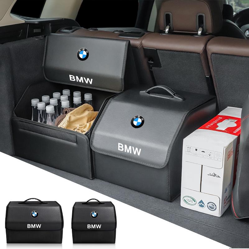 MXUI1 leather Car Organizer Box Trunk Storage Bag Accessories Key For BMW X4 X5 E39 X6 E28 X3 Performance F30 F40 E61 E62 F10 E90 F20