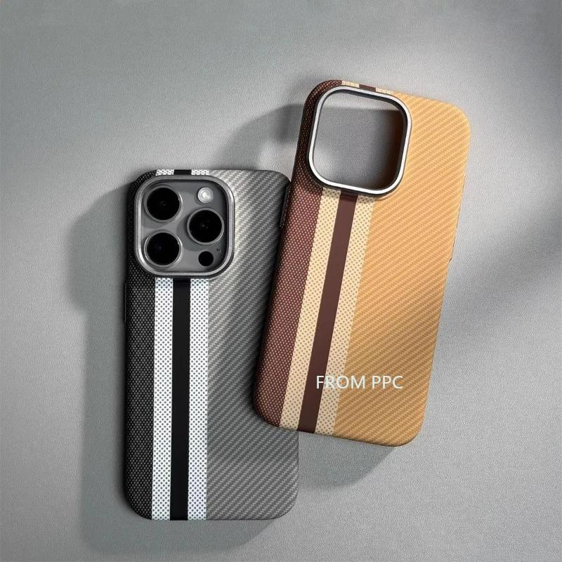 Магнитный чехол из углеродного волокна 17 Cover для iPhone 16 15 Pro Max Беспроводная зарядка Магниты Оболочка Сплав Кольцо для камеры Броня Funda