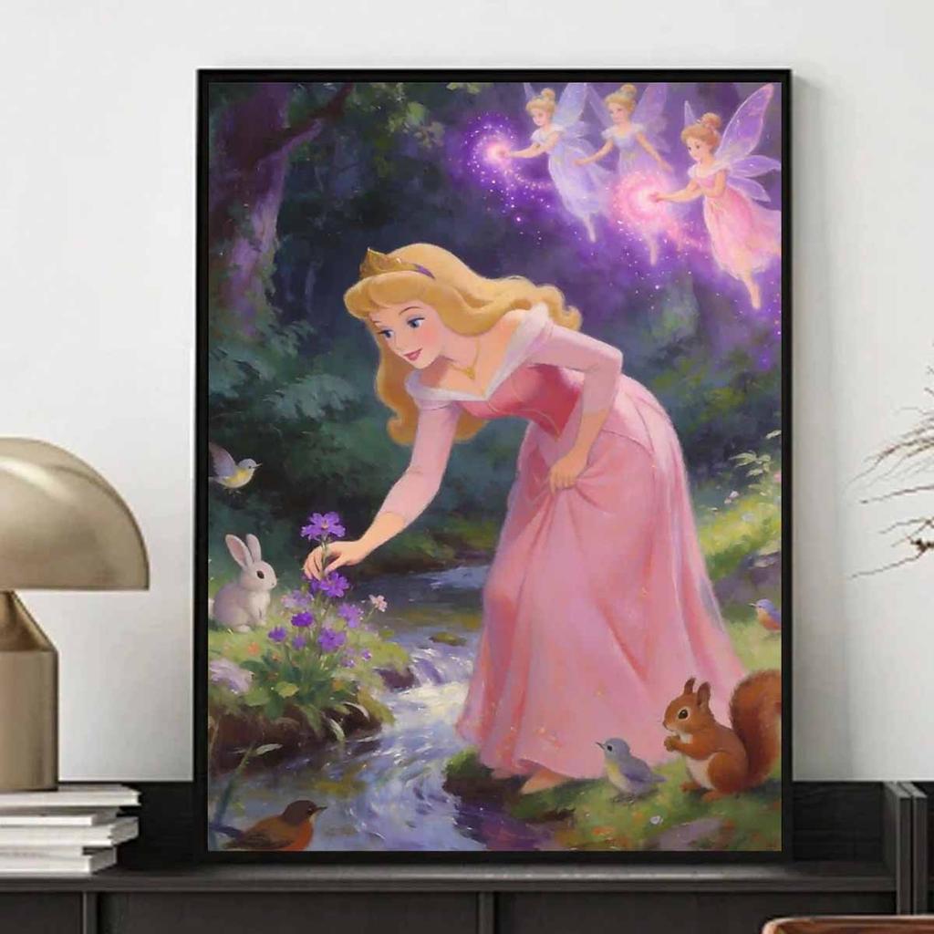 Disney Sleeping Beauty Princess Aurora Forest Fairies Diamond Paint Mosaic Art Painting Kit Handmade DIY Home Decor