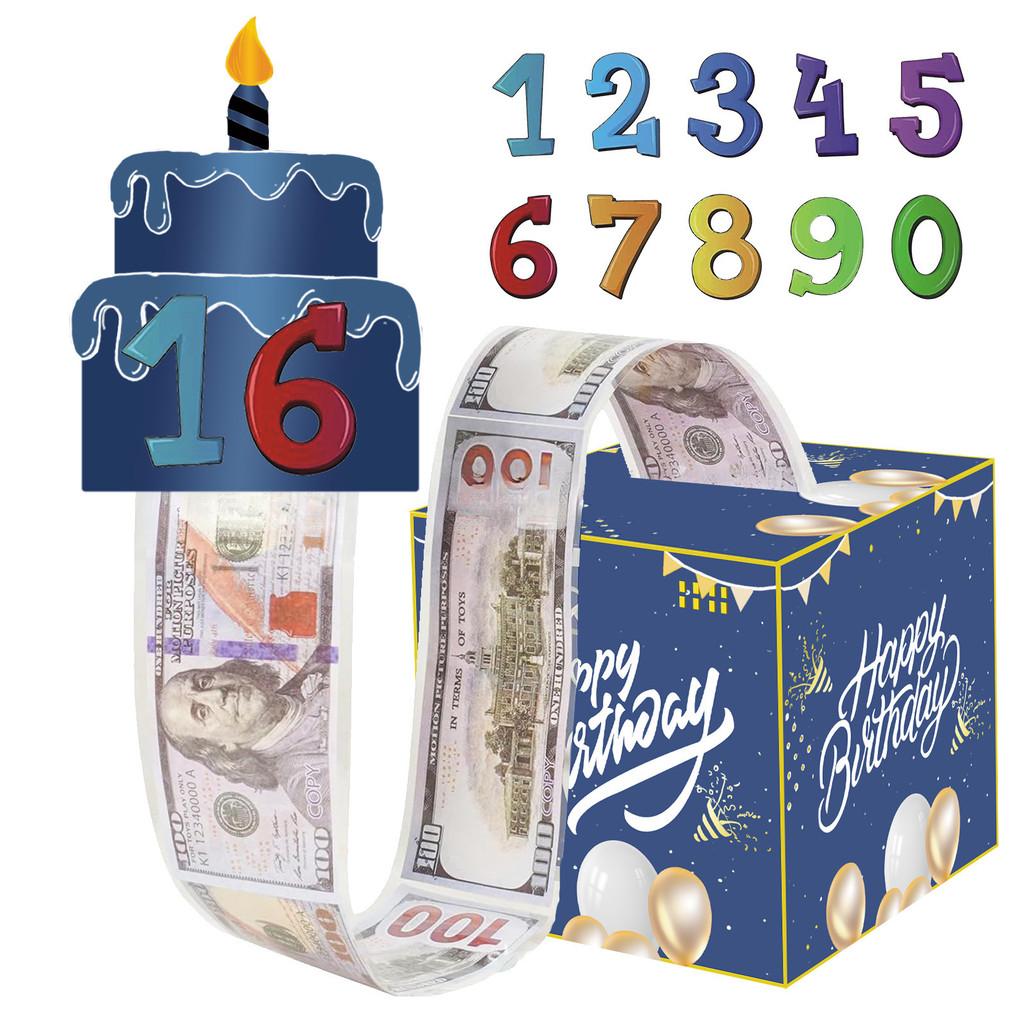 Birthday Number Blue Gift Box For Anniversary Celebrations And Event Decor