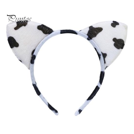 Обруч для волос с леопардовым узором, декор для ушей, повязка на голову для рождественской вечеринки, повязка на голову с изображением животных, тканевый головной убор