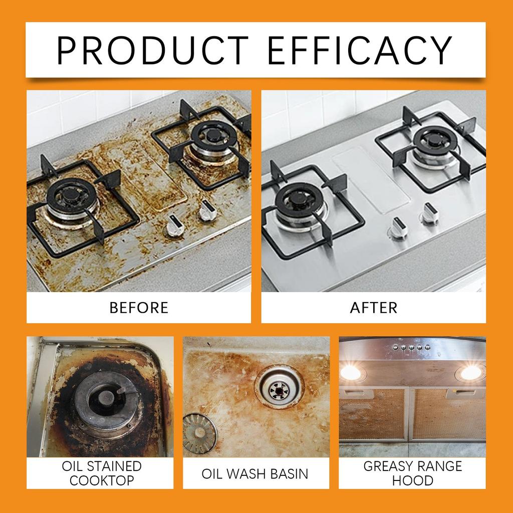 Kitchen Cooktop Stains And Oil Stains And Polishes Surfaces With Multi-functional Cleaner