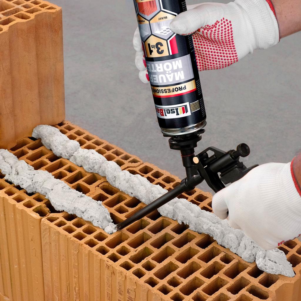 IsolBau Masonry Mortar Foam Adhesive Mauermörtel 24 pcs