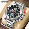 SANDA Luxury Men's  Watch Military Sports Waterproof Night Light Stopwatch LED Electronic Digital Men's Watch