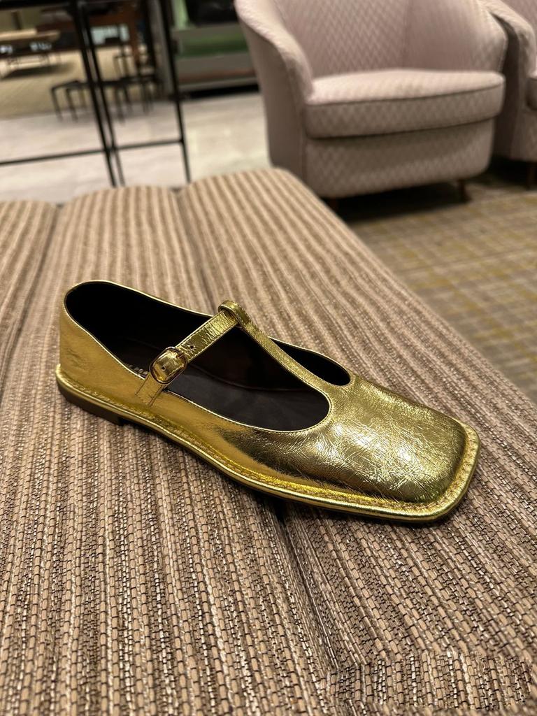 Sheepskin Version~ French Super Soft Leather Retro T-shaped Buckle with Square Head and Shallow Mouth Single Shoes Women's Flat Mary Jane Small Leat