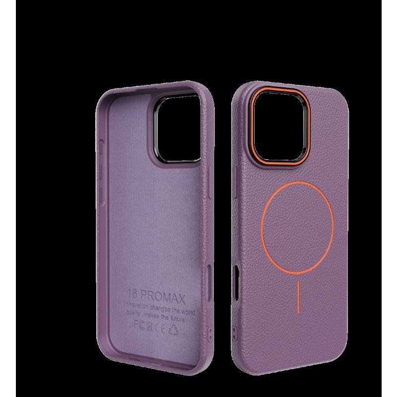 Кожаный чехол для телефона Apple 17 Promax для IPhone 16 Роскошная магнитная защитная крышка 15 Противоударный чехол