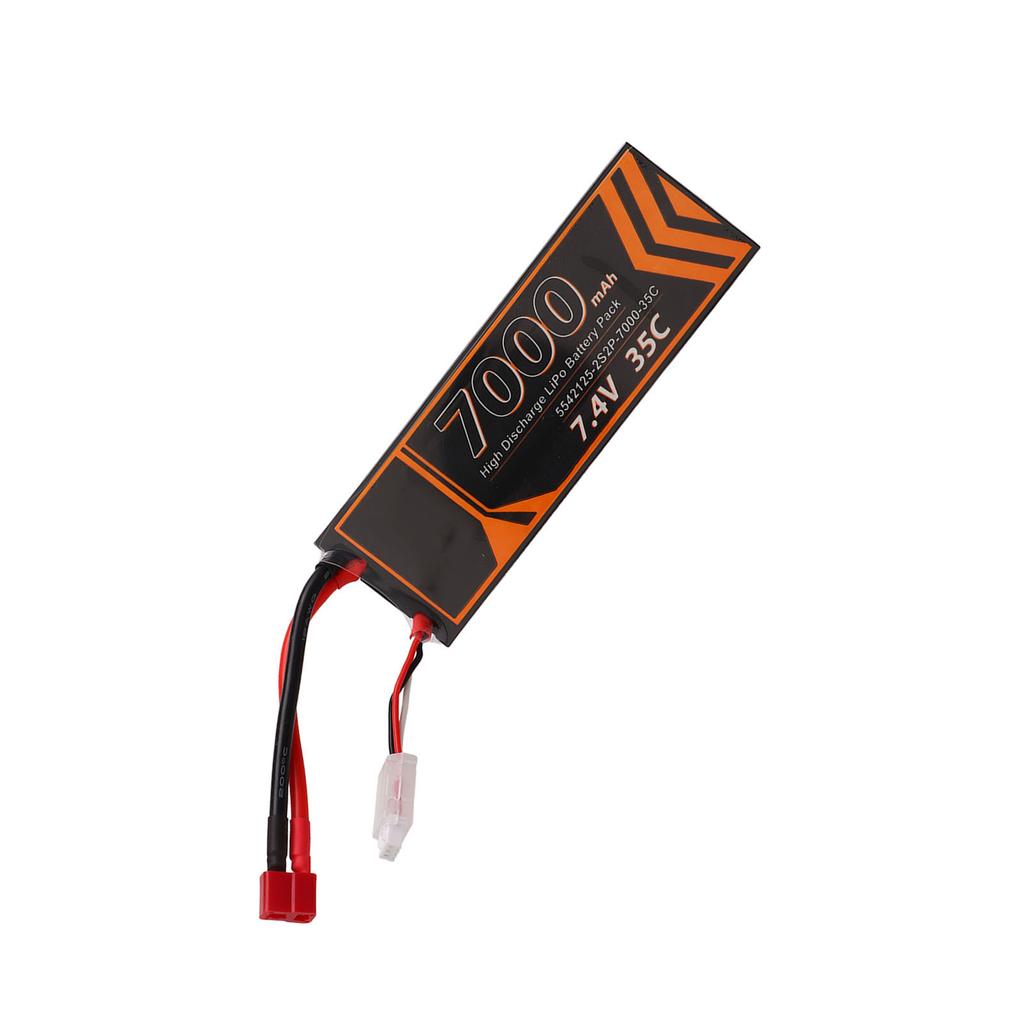 7000mAh Lipo Battery 35C Discharge Rate 7.4V 2S2P T Shape Red Plug RC Battery Power for RC