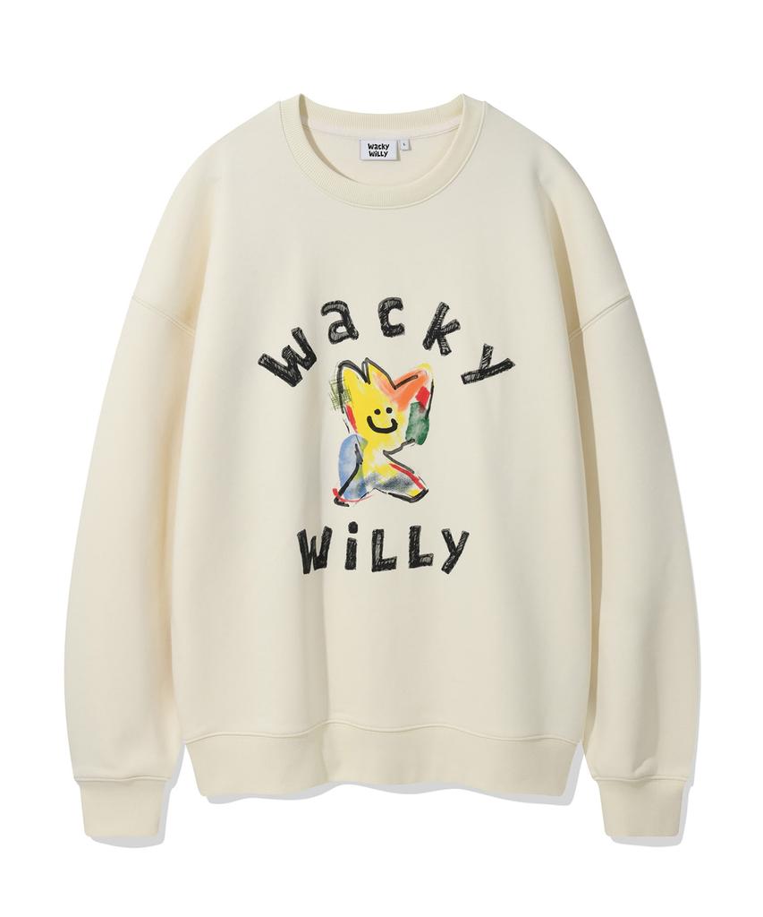 WACKY WILLY Kiki Big Graphic Sweatshirt Cream