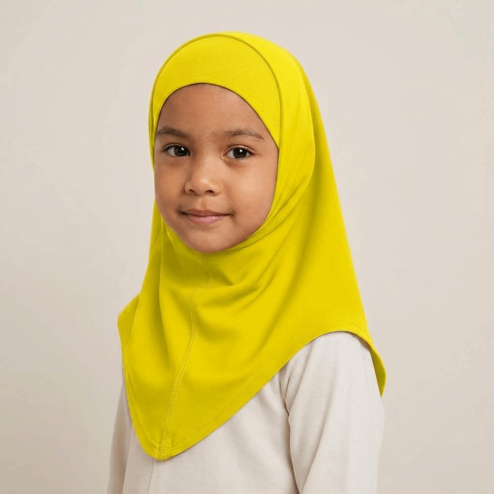 Solid Color Hijab Scarf Ice Silk Sun Protection Headscarf Fashion Kids Hijab Summer