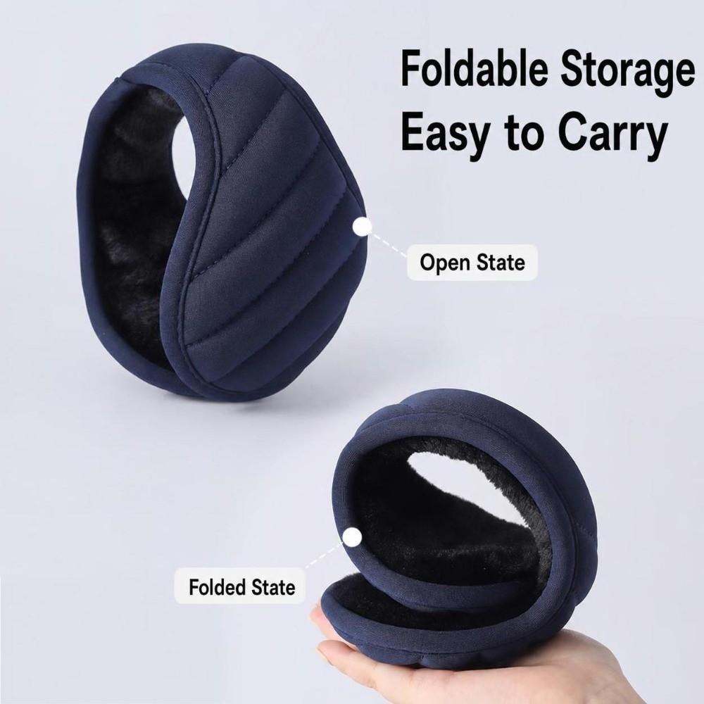 Thick Plush Lined Winter Earmuffs Soft Windproof Ear Covers Portable Plush Earmuffs Outdoor Use