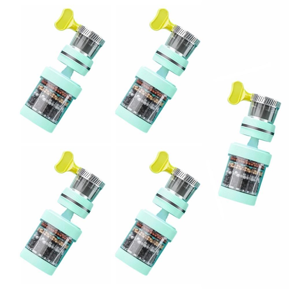 5Pcs 360 Degree Rotatable Filter Water Purifier 6-Layer Filter Kitchen Faucet Extender Household