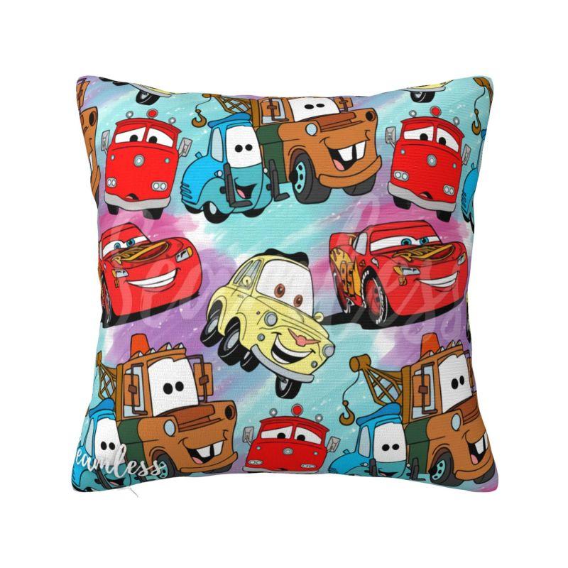 Custom Fashion Lightning McQueen Cartoon Cushion Cover 45x45cm Soft Pillow for Sofa Square Pillowcase