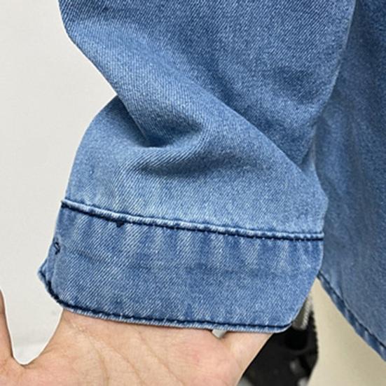 Женские джинсовые рубашки Оверсайз С длинным рукавом На пуговицах Куртка Повседневные джинсовые куртки Весенние Осенние наряды