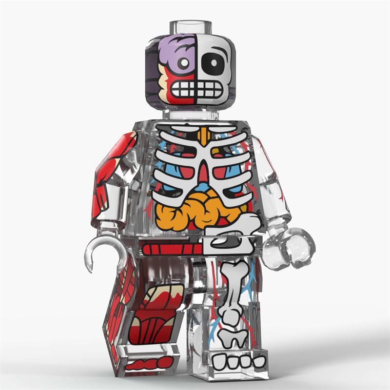 Сумка D8005 Анатомический скелет Печатный человек Сборка Строительный блок Фигурка Модель Игрушка